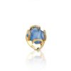 Blue agate and cubic zirconia ring
