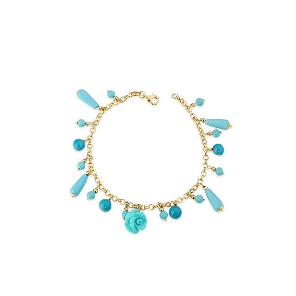 Reconstituted turquoise bracelet