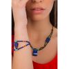 Lapis lazuli, coral and turquoise bracelet