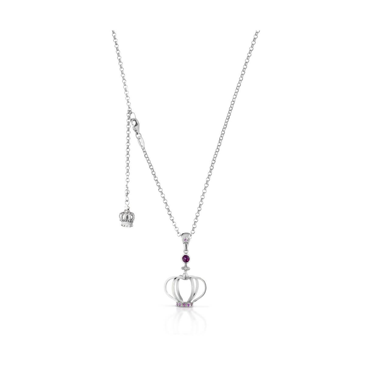 Rhodolite,  pink sapphire and 8/8 diamond cut necklace