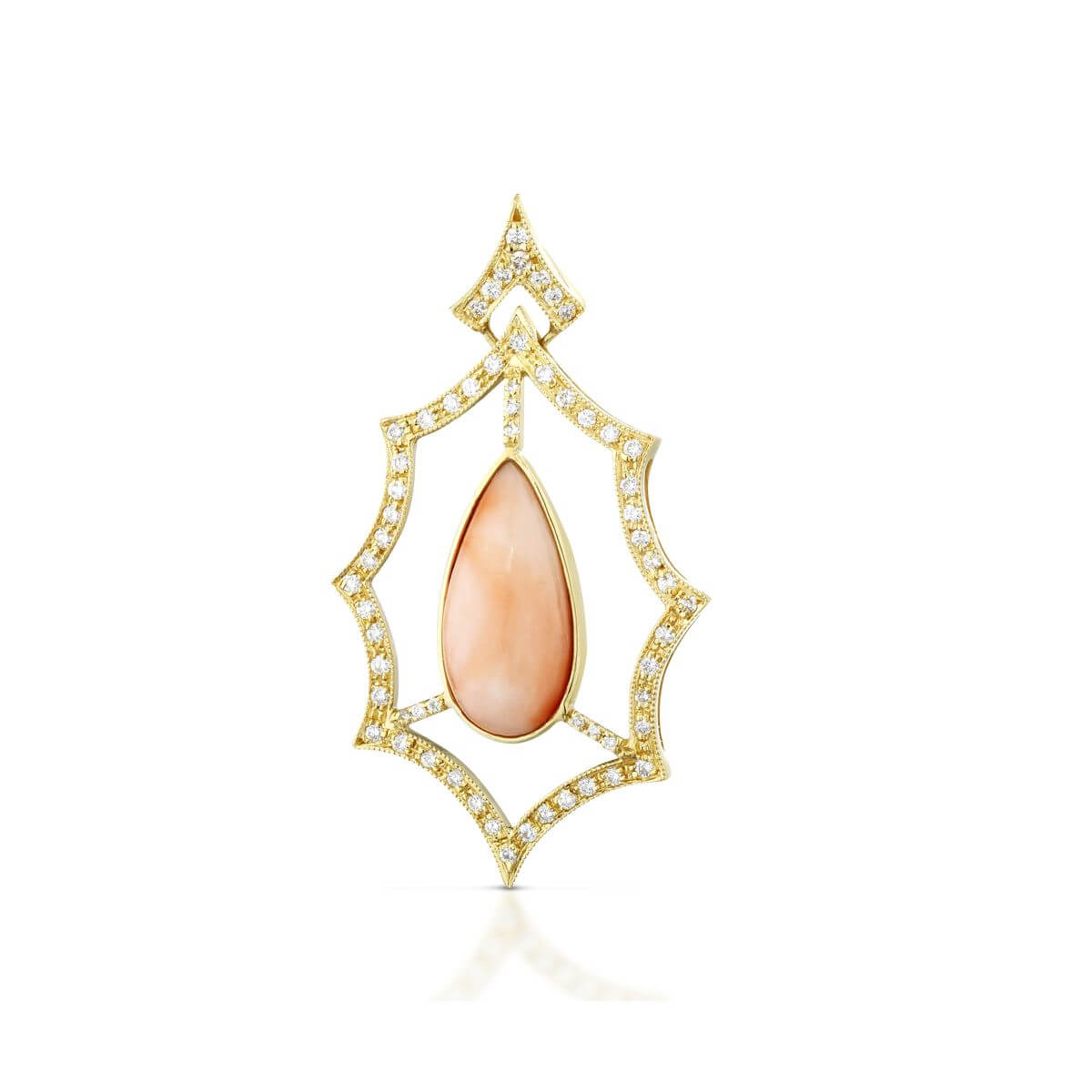 Ciondolo con corallo rosa e diamanti