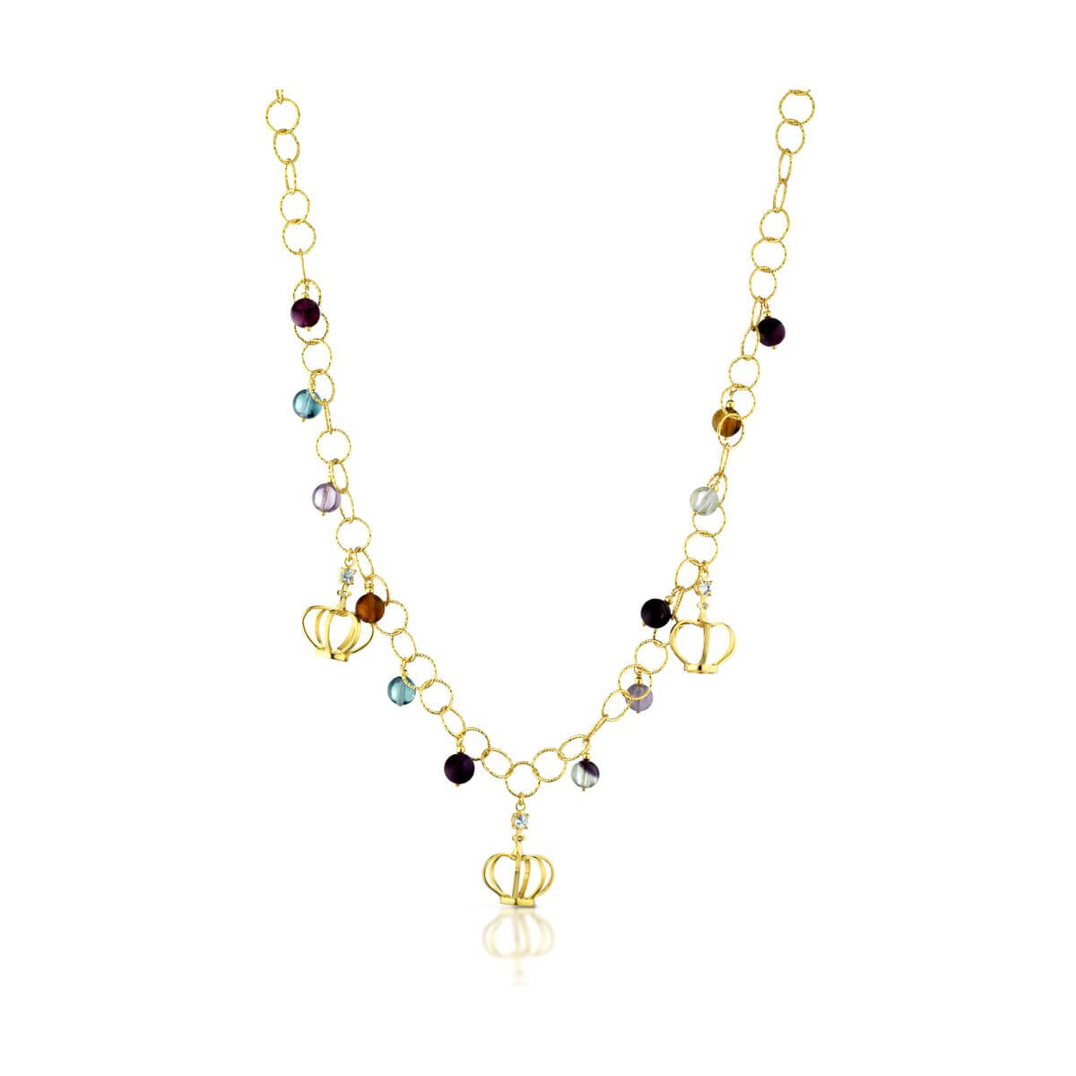 Collana con fluoriti e topazi azzurri