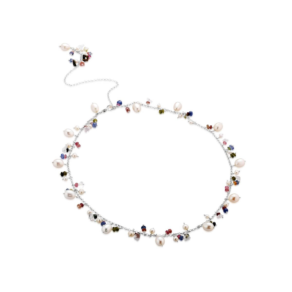 Fresh water pearl  and tourmaline necklace