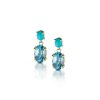 Reconstituted turquoise and blue topaz earrings